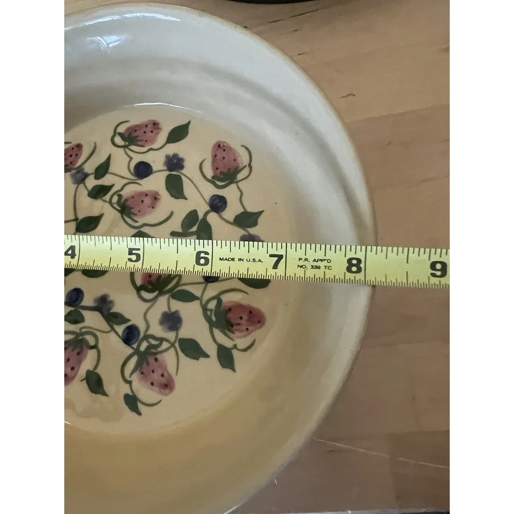 Alpine Pottery Roseville Ohio 1999 Strawberry Blueberry Stoneware Pie Dish 8